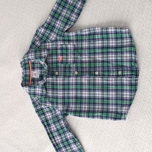 Carter's 24 month blue green flannel print collar, button up shirt